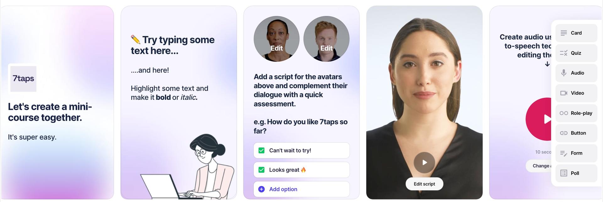 7taps microlearning app interface