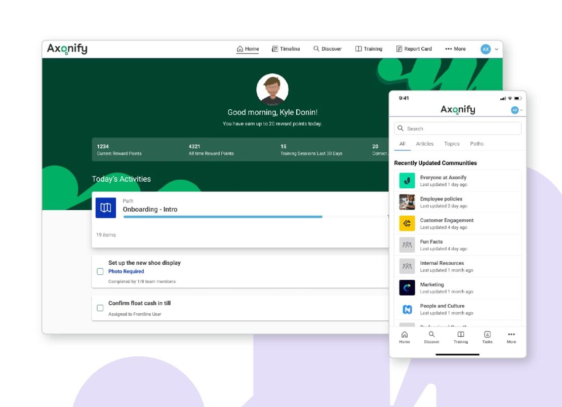 Axonify Microlearning App Interface