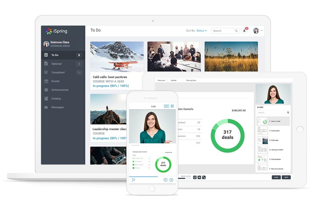 iSpring Learn Microlearning Platform Interface