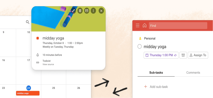 Not Linking Your List And Calendar