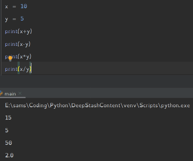 Learning Python: Basic Mathematical Operators