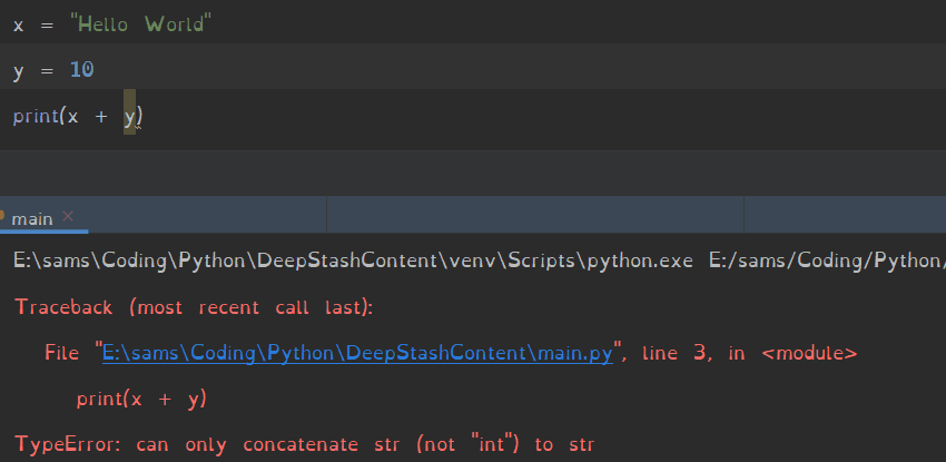 Learning Python: Basic Mathematical Operators error