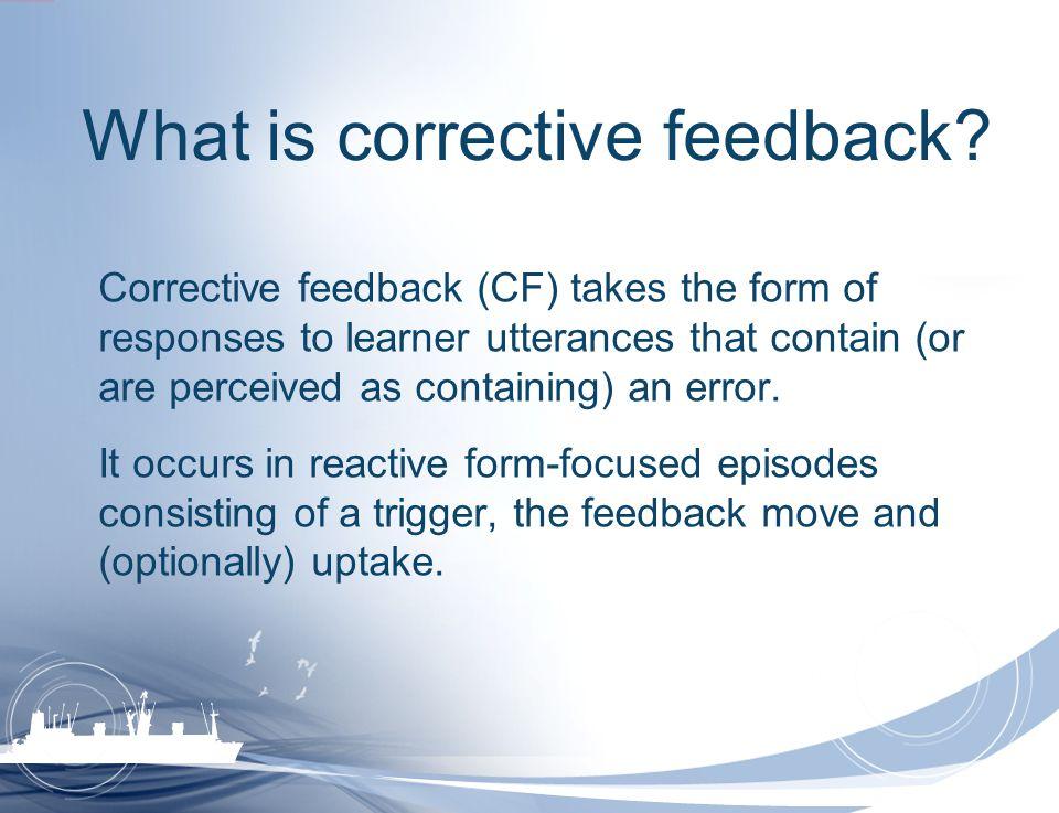 7. Outcome, Informational and Corrective Feedback