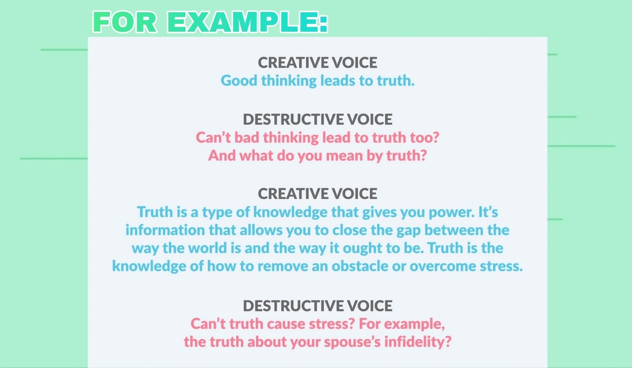 Transform Your Internal Monologue into a Dialogue.