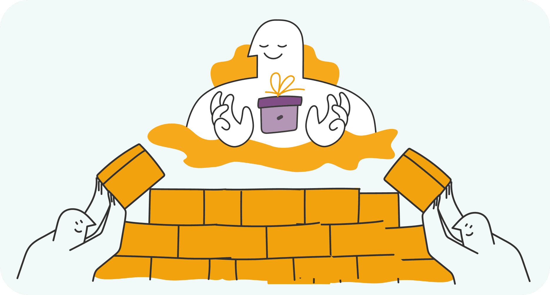 Stashy adding building blocks to build a new version of himself similar to how contiuous learning works