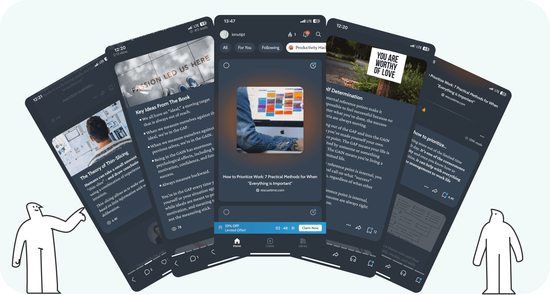 Example of microcontent through idea cards found on Deepstash app