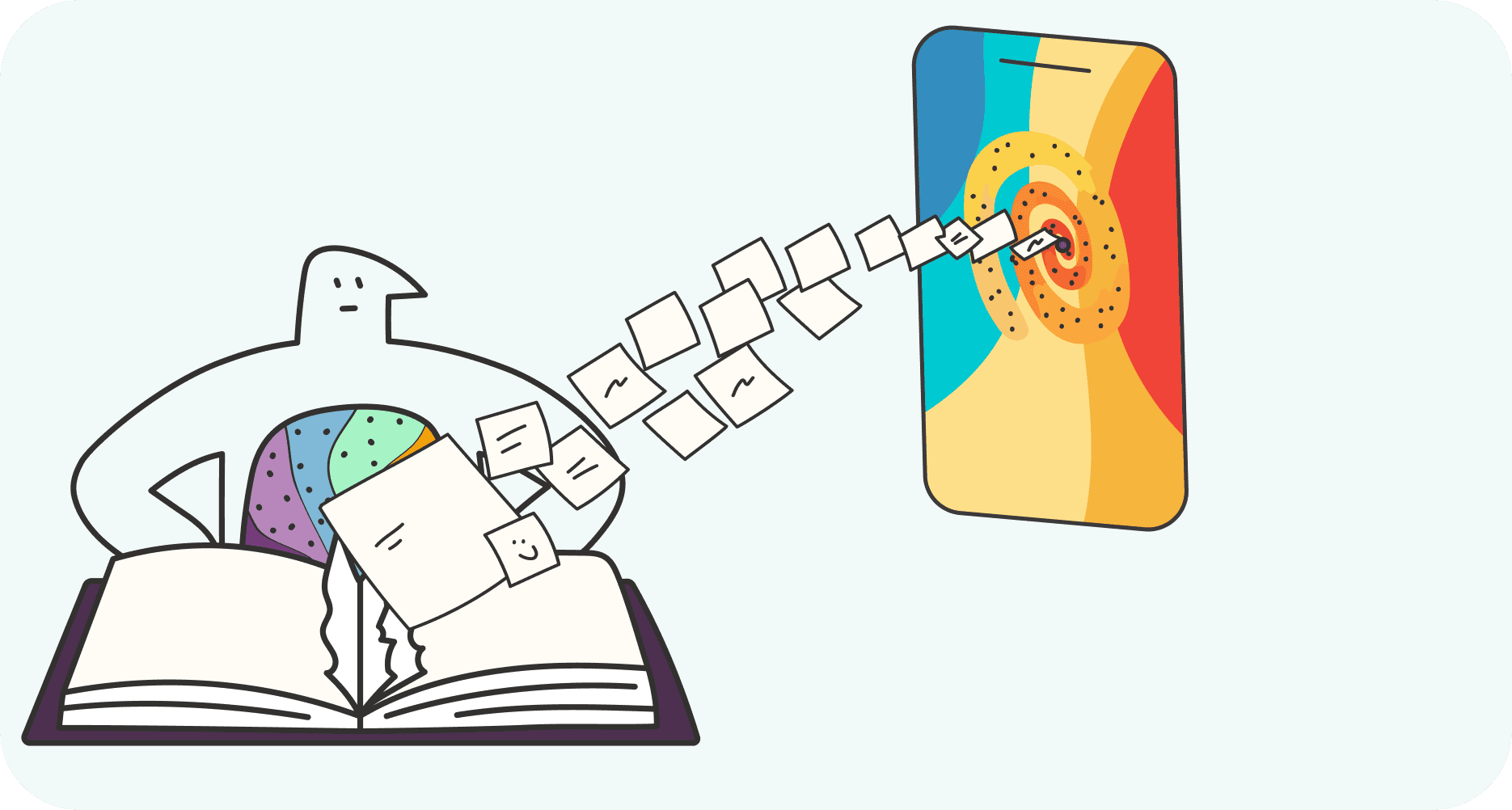 Stashy's book being ripped apart and turned into microcontent for a smartphone